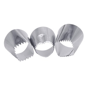 F03 Stainless Steel Piping Tip 18 Tooth <b>Square</b> For Butter Cake Decorating - Product Image 2