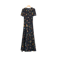 Robe d'été en soie coupe biais 3D style chinois Muguyu avec imprimé animal et floral, manches classiques, jupe taille haute 260604119