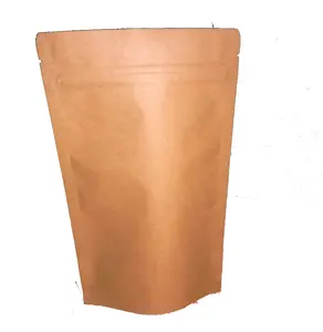 Wholesale Brown Kraft Paper Bags 1kg Whey Protein Powder Packaging with Zipper and Gravure Printing for Food Industry