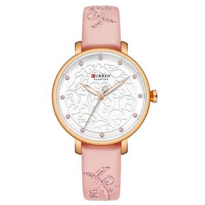 Montre pour femme avec logo personnalisé, design 9046, cadran en verre creux ultra-fin, étanche, quartz, bracelet en cuir, montre-bracelet pour étudiants - Product Image 3