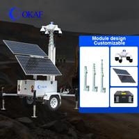 Système de surveillance solaire hors réseau avec mât télescopique électrique de 6 m et remorque de sécurité mobile pour la surveillance des sites miniers et de construction