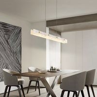 Lustre suspendu design moderne en marbre linéaire doré, en albâtre espagnol, rectangulaire, style nordique, pour cuisine et salle à manger