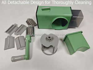 Wholesale 3-in-1 Rotary Cheese Grater & <b>Vegetable</b> Slicer, Manual Drum <b>Cutter</b> with Suction Base for Effortless Shredding Grating - Product Image 2