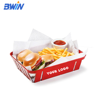 Rechthoekige plastic serveermand voor friet, chips, hamburger, fruitopslag - voor picknicks en delicatessen