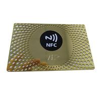 Muestra Gratuita de Tarjeta Mini NFC RFID de Acero Inoxidable con Impresión de Logotipo 215/216, Tarjeta de Visita VIP Negra Mate Inteligente, Impermeable