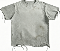 T-shirt surdimensionné personnalisé effet vieilli avec impression de logo sur mesure OEM ODM, style streetwear vintage