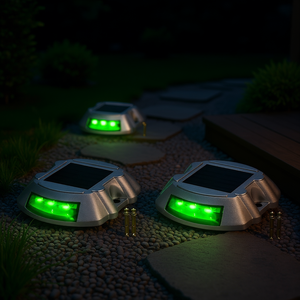 Luces Solares para Camino de Entrada, Paquete de 4, LED Verde, Impermeables, para Terraza, Jardín, Camino, de Aleación de Aluminio, IP65 - Product Image 2