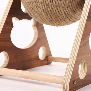 Vente en gros de balle tridimensionnelle attrapant une griffe de chat résistant à l'usure griffe planche à gratter en bois massif cadre d'escalade de chat jouet auto-hé - Product Image 4