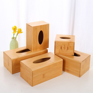 Boîte à mouchoirs en bois, bambou, carrée, écologique, pour la maison, l'hôtel, le restaurant, logo personnalisé disponible - Product Image 1