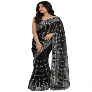 Ladies Clothing_ Exclusive New Design Fancy Royal Blue Color Beautiful Fashionable and Most Stylish Designer <b>Saree</b> For Ladies - Product Image 2