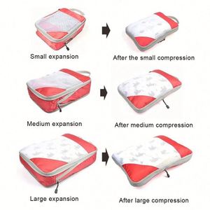 Custom Printed Lightweight Nylon Compression Packing <b>Cubes</b> Mesh Travel Luggage Storage Bags for Clothing & Laundry Organization - Product Image 4