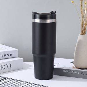 30oz Stainless Steel Vacuum <b>Insulated</b> Car Tumbler Outdoor Sports Ice Coffee <b>Cup</b> With Straw Handle Fitness Hiking - Product Image 6