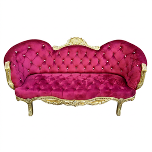 Sofá Loveseat Nupcial de Dos Plazas, Tela de Terciopelo, Estructura de Aluminio, Color y Tamaño Personalizables, Diseño Contemporáneo, para Sala de Estar o Exteriores - Product Image 1