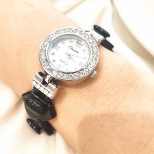 Orologio Retrò in Agata Nera <span class=keywords><strong>da</strong></span> Donna, Bracciale Personalizzato alla Moda, Impermeabile - Product Image 1