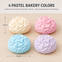 Balle anti-stress en forme de fleur de rose, douce et compressible, couleurs rose, bleu, crème, jouet de décompression, vente en gros et au détail