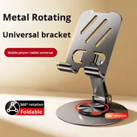 Support universel pliable en métal réglable en hauteur avec rotation à 360° pour téléphone portable et tablette