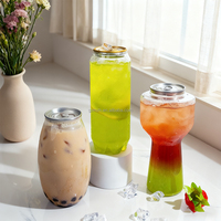 Bouteilles en plastique à anneau de traction 150/250/330/500 ml, pots en plastique à anneau de traction pour thé, café glacé, canettes PET pour boissons aux fruits et boissons gazeuses