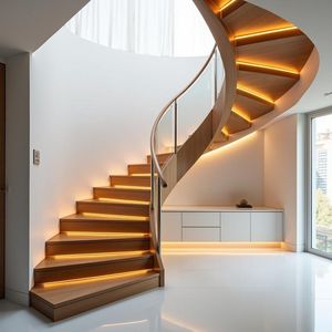 Cbmmart mới tùy chỉnh xoắn ốc cầu thang với thép carbon cầu thang lan can thép đôi ráp dây cong cầu thang - Product Image 6