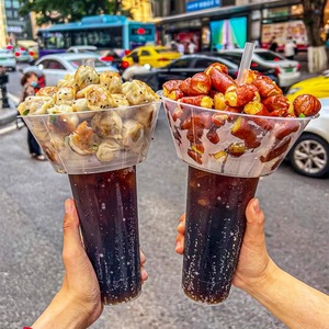 Dùng Một Lần Rõ Ràng Takeaway Nhựa PP Nước Trái Cây Soda Bong Bóng Trà Sữa Uống Cup Với Gói Thực Phẩm Snack Bát Và Rơm - Product Image 6