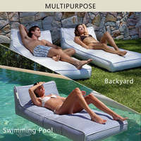 Lit flottant gonflable pour l'eau, chaise longue gonflable, chaise flottante amovible pour la plage, le lac, le jardin, canapé de piscine