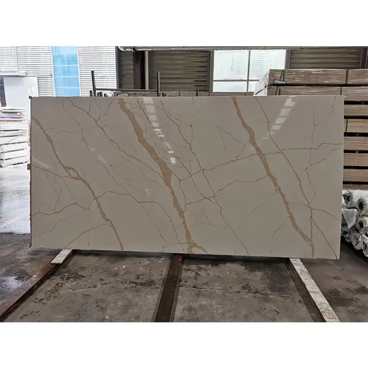 New Quartz Slab Artificial Quartz Countertop Quartz Stone Slab Stone Veins Calacatta White Stone Slab