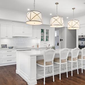 Aisdecor Marble Top Luxury Style Water Proof White Kitchen Cabinet Solid Wood - Product Image 1