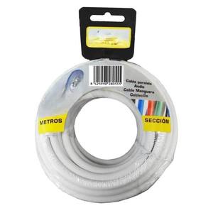 Cable paralelo de 2x0,75mm blanco de 10m para audio, ideal para conexiones de sonido y sistemas de transmisión de audio. - Product Image 1