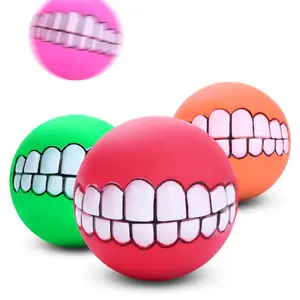 Hot Selling Newly Designed Funny Interactive Diameter 7.5cm Pet Dog Ball Thicken Soft Plastic Rubber Grinding Ball