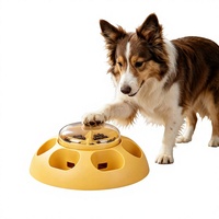 Distributeur de friandises en plastique pour chien, jouet d'entraînement amusant, bol d'alimentation manuel rond pour chats et chiens