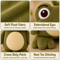 Jouet en peluche grenouille personnalisé OEM ODM, design sur mesure, grenouille en peluche verte, grenouille en peluche rembourrée, grenouille en peluche mignonne