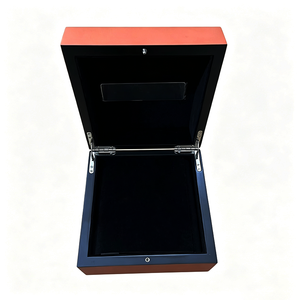 Estuche de Reloj Personalizado de Cuero Sintético, Forma Rectangular, Interior de Terciopelo, Cierre a Presión, Estuche Protector para Regalo, Naranja, Negro, Gris - Product Image 4