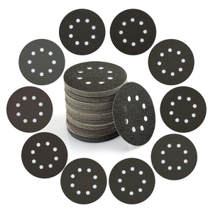 Disco de lijado de carburo de silicio negro Disco de papel de lija redondo de 5 pulgadas Disco de papel de lija de gancho y bucle - Product Image 1