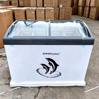 Verticale koelkast van 350 liter, grote capaciteit ijsvriezer, vershoudkast, verticale koelkast met transparant glas