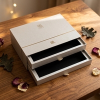 Boîte à tiroir rigide de luxe avec logo personnalisé, emballage cadeau, boîte en papier coulissante pour parfum, bijoux, bougie
