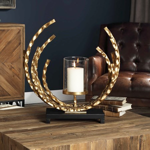 Bougeoir en aluminium Hurricane pour centres de table de mariage Offre Spéciale de décoration Bougeoir moderne pour pilier de bougie pour le salon - Product Image 1