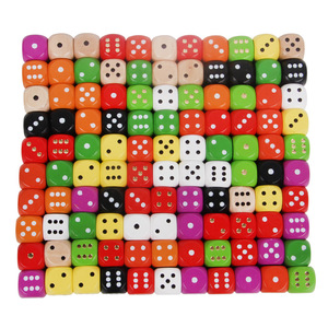 16mm Round Edge Wood Accessories <strong>Dice</strong> Games Custom Print Colorde logo Dots Wooden <strong>Dice</strong> Set <strong>Tower</strong> - Product Image 1
