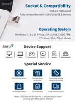 JINFLY Pen Drive produsen 32GB, Flash Drive 16GB 2.0 USB 512MB 1GB 2GB 4GB 8GB murah 1GB USB baru