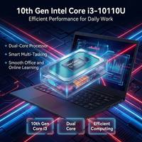 Ordinateur portable 14 pouces avec processeur Core i3 10110U de 10e génération, 16 Go de RAM DDR4, 512 Go de ROM, écran HD, Windows 10/11, Office, approvisionnement en gros, directement de l'usine