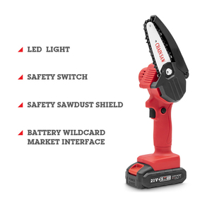 <span class=keywords><strong>Scie</strong></span> <span class=keywords><strong>électrique</strong></span> à une main, puissance 550W, vitesse de la chaîne 5m/s, mini tronçonneuse avec 2 batteries 1500mAh <span class=keywords><strong>pour</strong></span> l'élagage <span class=keywords><strong>des</strong></span> arbres, la coupe du bois - Product Image 2