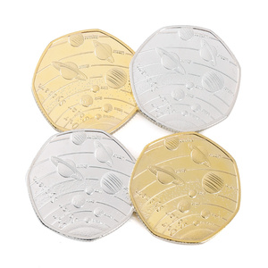 เหรียญเงินหลายเหลี่ยมชุบทองดีไซน์ใหม่สำหรับเป็นของที่ระลึกผลิตจากโรงงาน - Product Image 2