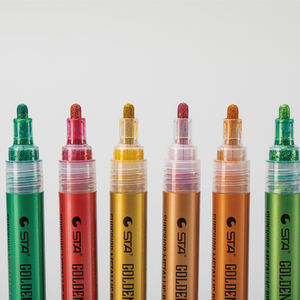 Stylo marqueurs STA 8 couleurs scintillantes marqueur scintillant métallique pointe fine encre <span class=keywords><strong>à</strong></span> base d'alcool pour enfants adultes bricolage artisanat voeux - Product Image 3