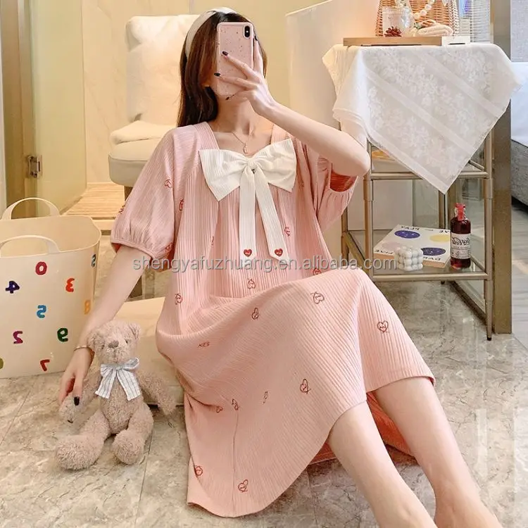 2022 letter pattern printed nightdress women's nightwear T-shirt dress women's home nightwear