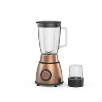 Mixeur de Table en Verre de Luxe, 6 Lames, Boîtier en Acier Inoxydable, Vitesse Variable, Faible Bruit, pour Smoothies et Broyage, Idéal pour la Cuisine