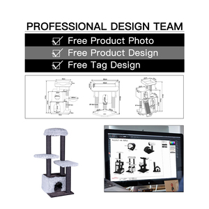 Toptan sıcak satış büyük boy ahşap pet scratcher ev kulesi kınamak kedi ağacı - Product Image 2