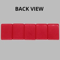Jeu de tuiles de mahjong américain en acrylique à 4 couches, 30x22mm, 160 tuiles rouges et blanches avec motif d'oiseau bleu et d'étoile, tapis inclus