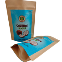 Pochette Doypack en papier kraft brun emballage flexible imprimé personnalisé sacs alimentaires en gros pour le sucre de coco