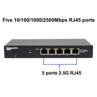 Plug and Play 5 ports commutateur de réseau ethernet complet 2.5G coque métallique haute vitesse 2500Mbps Ethernet commutateur non géré