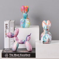 Vente chaude ballon chien décoration pièces résine artisanat nordique lumière luxe créatif maison haute décoration