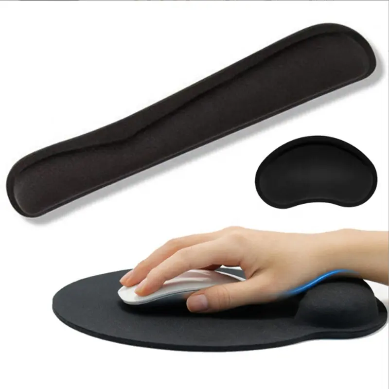 Wrist Support Pads for Keyboard and Mouse Memory Foam Ergonomic Cushion for Carpal Tunnel Mouse Rest Pad Pain Relief Easy Typi