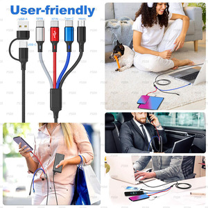 <span class=keywords><strong>Cable</strong></span> de carga múltiple 8 en 1 <span class=keywords><strong>Cable</strong></span> de cargador múltiple 5.9FT <span class=keywords><strong>Cable</strong></span> <span class=keywords><strong>USB</strong></span> múltiple trenzado 3A Cargador de teléfono múltiple universal Tipo-C <span class=keywords><strong>Micro</strong></span> - Product Image 2